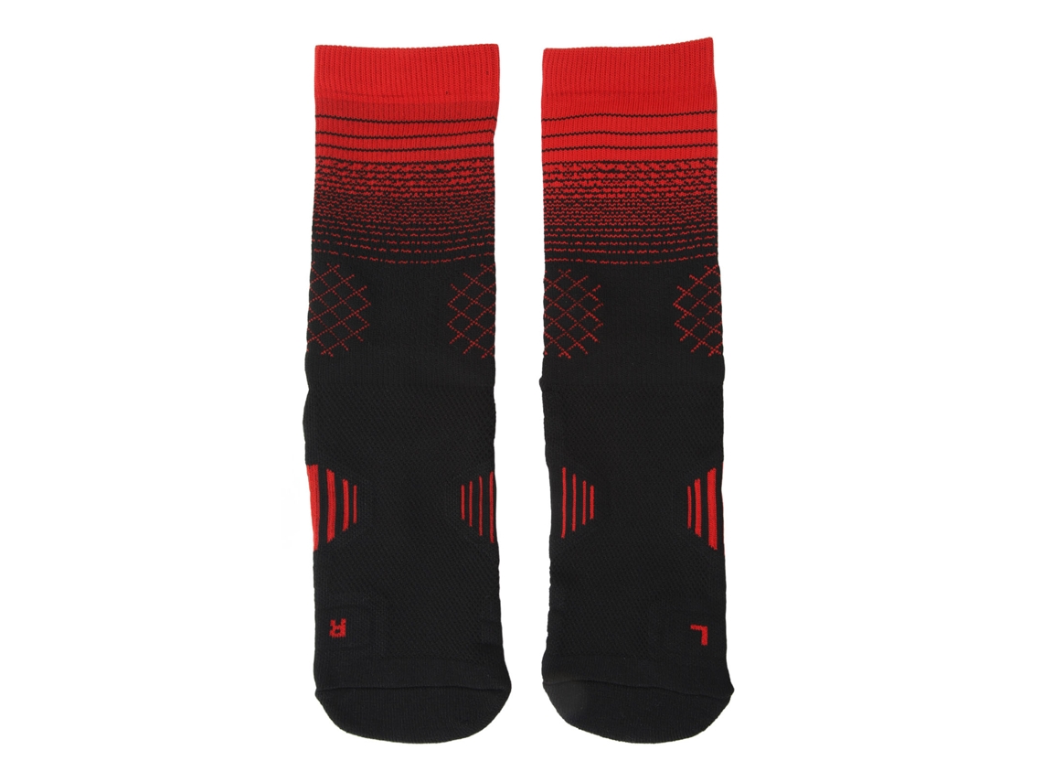 Rebe-calcetas Deportivas Para Hombre Elite De Basquete, Meias Esportivas Grossas Anti-deslizantes Transpiraveis Tamanho L 37‑45 Preto Vermelho