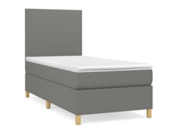 Cama com Molas/colchão 100x200 Cm Tecido Cinza escuro MAISON EXCLUSIVE