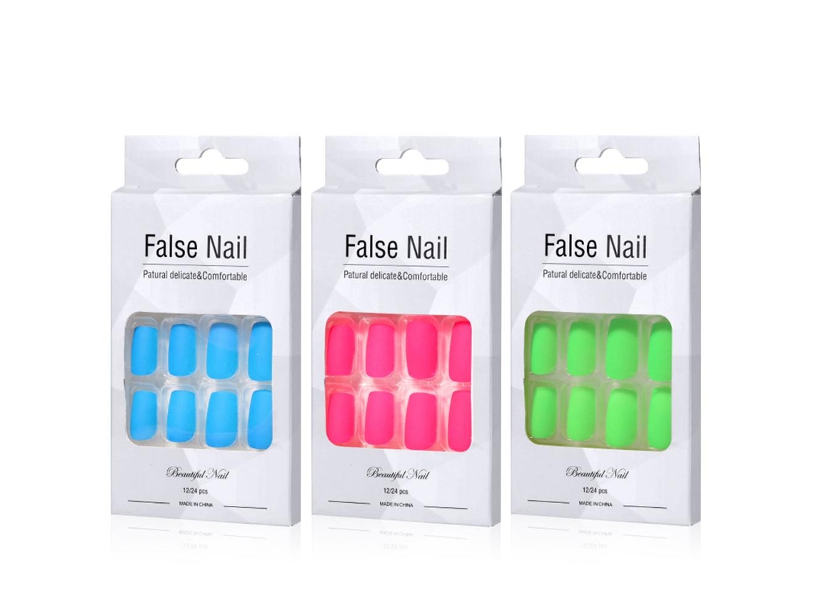 Uñas Falsas Fluorescentes Autoadhesivas De Cobertura Completa Para Arte De Uñas Diy Y Salones De Belleza Para Mujeres Y Niñas
