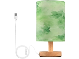 Abajur De Cabeceira Abstrato Verde Tie Dye Para Quarto, Luminária De Cabeceira Led, Luminária De Leitura Com Cúpula