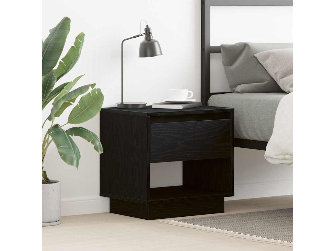 Vidaxl Criado-mudo Carvalho Preto 45 X 34 X 44 Cm Derivados De Madeira