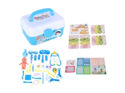 Primerox kit de Brinquedo Médico 43pcs com Estetoscópio Simulação Plástico Azul Brincar de Médico