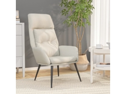 Vidaxl Cadeira De Descanso Camurça Artificial Cor Creme