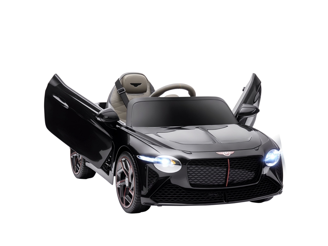 Carrinho Elétrico Infantil Para Crianças De 3 A 5 Anos, 2 Motores De 12v 25w, Velocidade De 3 A 5 Km/h, Controle Remoto 2.4g, Bentley Bacalar Preto