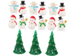 De 15 Peças De Enfeites De Mesa Em Vermelho Vivo E Branco Para Festas De Natal. Gokoco
