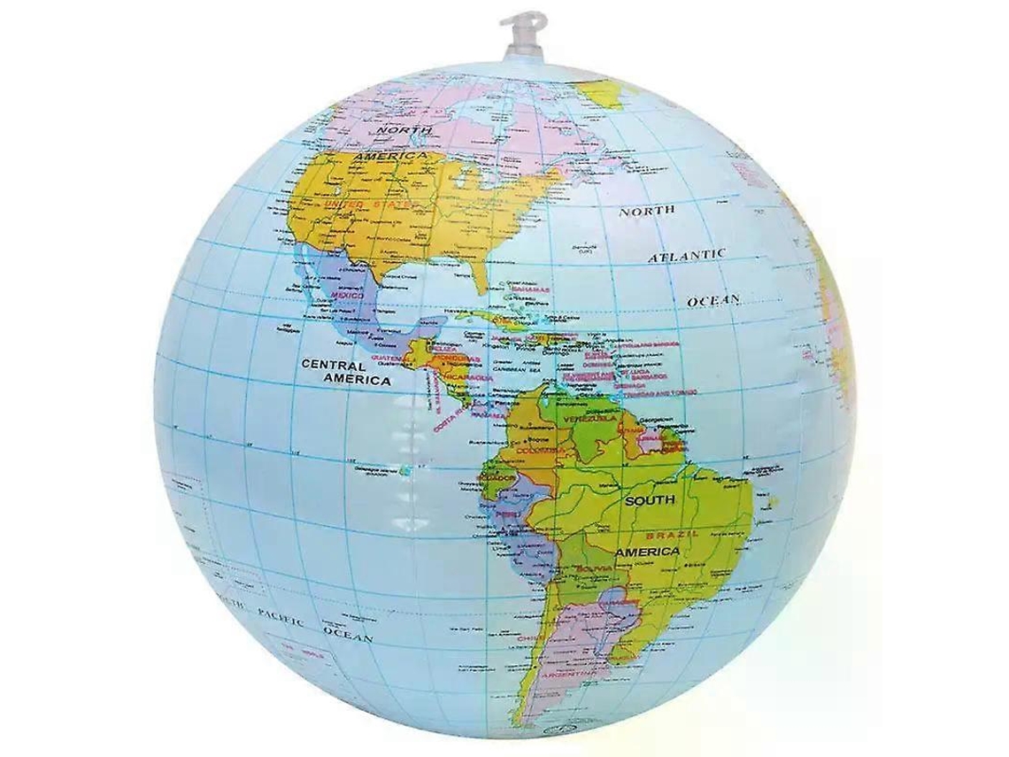 Globo Terrestre Inflável De 40 Cm Com Mapa Geográfico, Brinquedo Balão E Bola Praia Para Crianças Pequenas. -aquaforge
