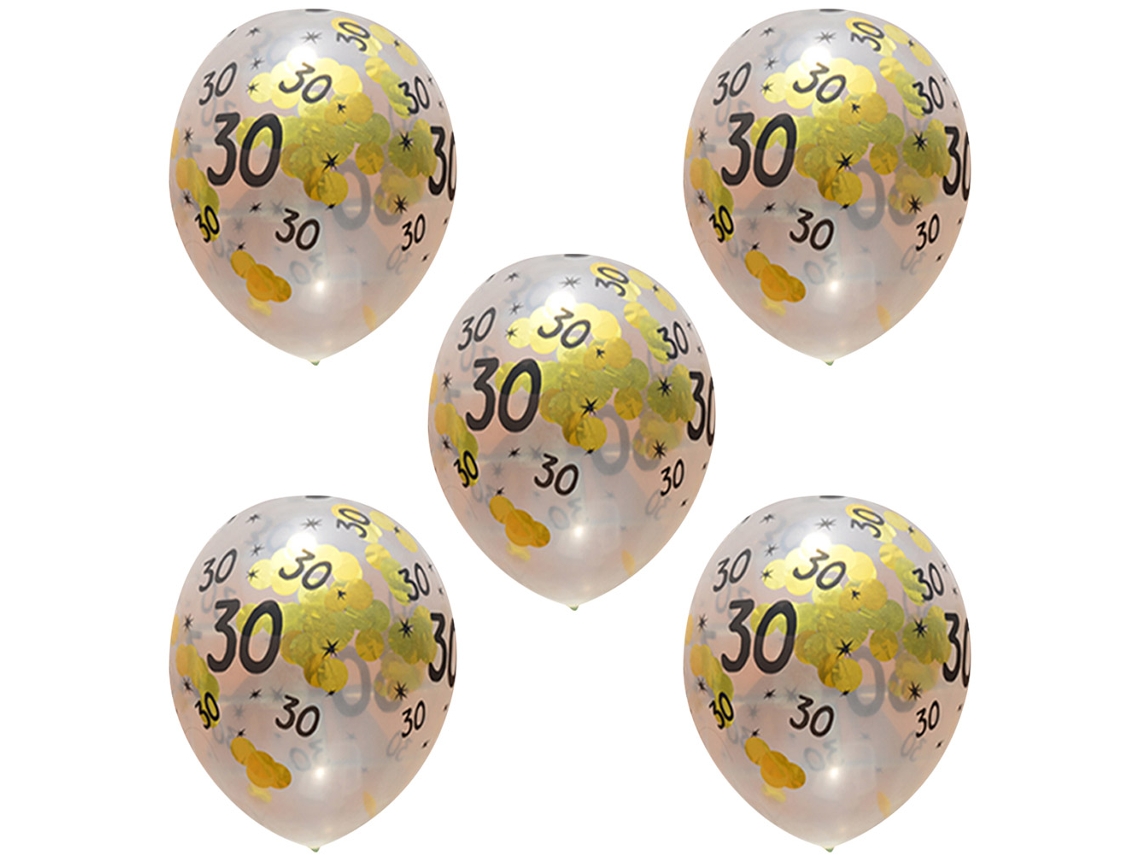 Laxiscreed Pack De 5 Balões De Látex Para Aniversários De 30, 40 E 50 Anos, Decoração Em Ouro