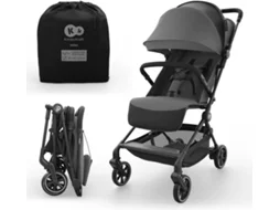 Carrinho De Bebé Kinderkraft NEBO ultraleve com encosto reclinável, apoio para os pés ajustável e cinto 5 pontos Cinzento