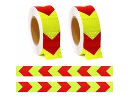 Cinta reflectiva autoadhesiva, amarilla con flecha, 2 rollos, para vehículos, cascos, señalización | S/MARCA