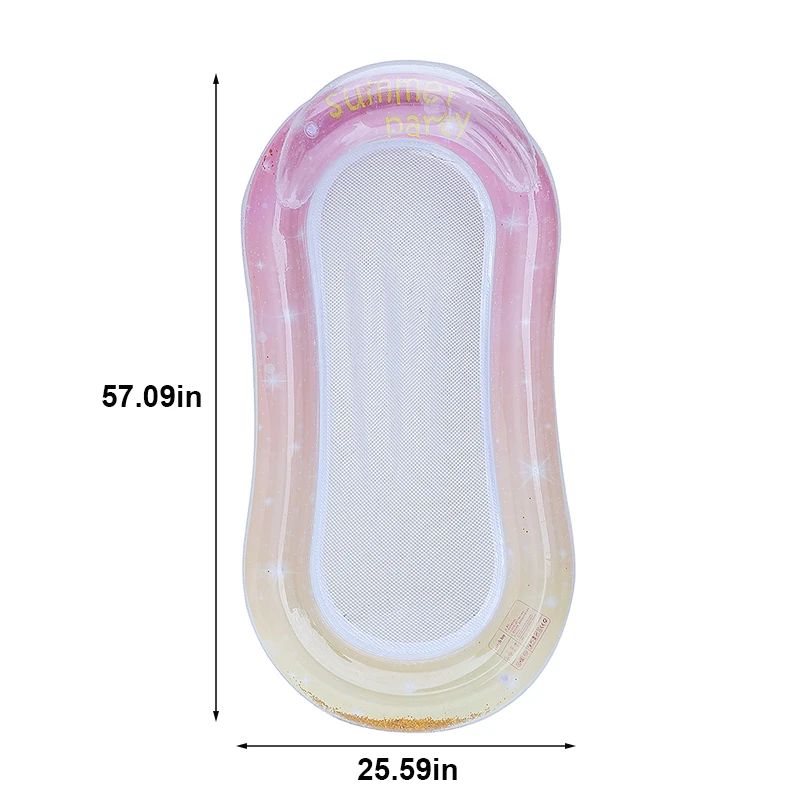 (rosa-1) Cama Flutuante Inflável, Boia, Cama De Lazer Aquática, Colchão De Ar Para Natação