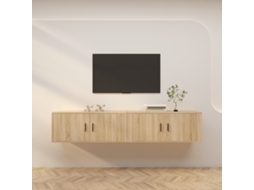 Wall-mounted Tv Cabinet Set, Wall-mounted Tv Cabinet Sets Vidaxl Marrom Madeira Processada (n/a)