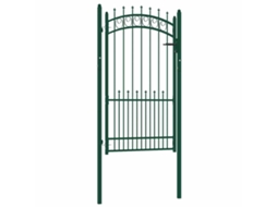 Vidaxl Portão De Cerca Emmen Com Pontas De Aço 104x134,5 Cm Verde