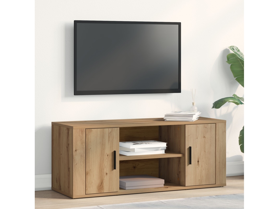 Móvel De Tv | Armário Para Tv | Suporte De Tv Carvalho Artisan 100x35x40 Cm Madeira Engenheirada Wsd537227 Lovely Home