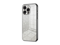 Capa Para Iphone 16 Pro Max - Glitter Degradê - Acabamento Eletroplaqueado