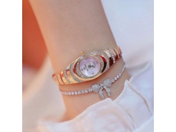 Relógio Feminino Bs Bee Sister Fa1540 Com Pulseira Pequena Oval E Diamantes.