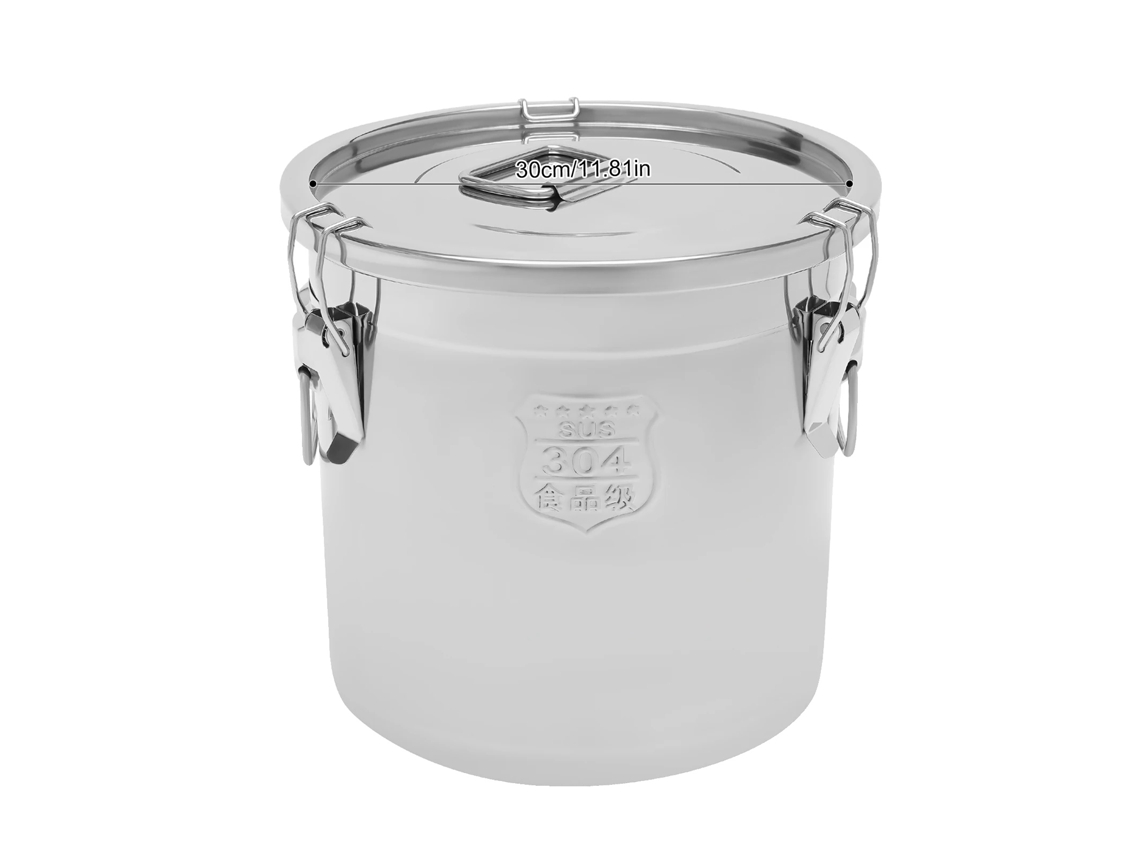 Container De Arroz Em Aço Inoxidável, Proteção De Dupla Selagem, Fácil De Mover