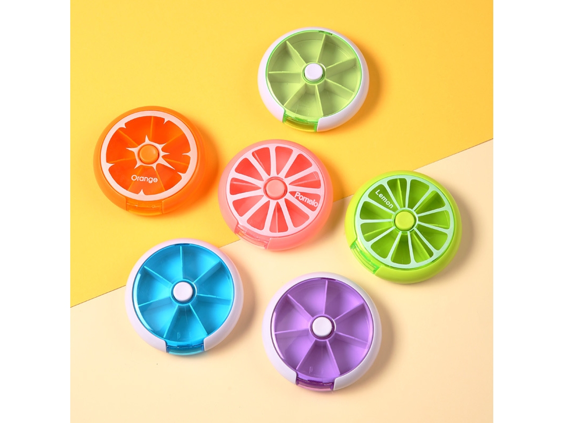 Conjunto De 6 Mini Porta Comprimidos Semanais Com Divisória Giratória Aquaforge