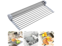 Pia Rack, Pia Rack Enrolável, Multifuncional Dobrável Em Aço Inox Para Cozinha, -aquaforge