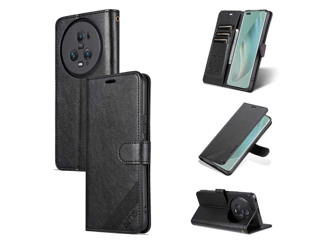 Capa De Celular Flip Em Couro Texturizado Com Pele De Carneiro Azns Para Honor Magic 5