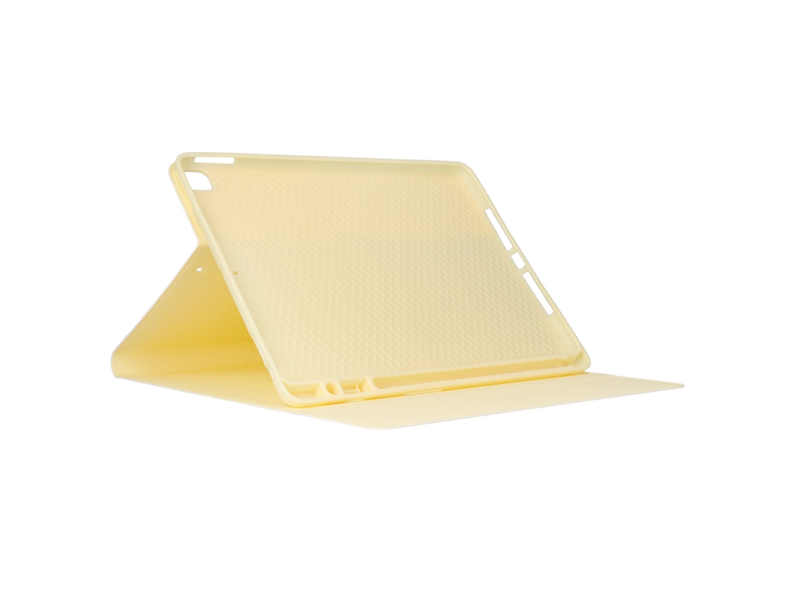 Capa De Couro Pu Durável E Confortável Para Tablet Ios De 10.2 A 10.5 Polegadas Amarela Com Função De Suporte