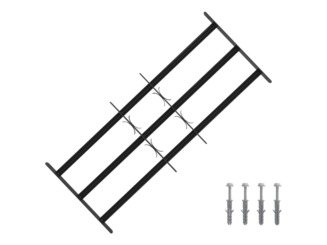 Vidaxl Grade De Segurança Para Janelas Com 3 Barras Transversais