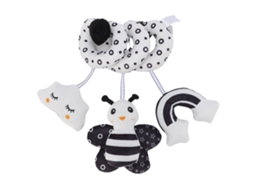 Mali brinquedo Espiral de Pelúcia com Chocalho Animal de Desenho Animado Preto e Branco para Berço e Carro