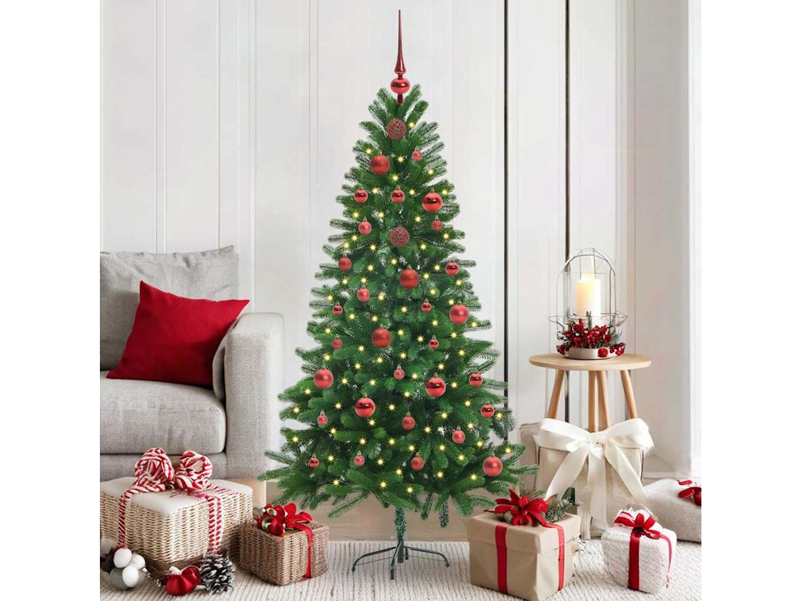 Vidaxl Árvore De Natal Com 150 Leds Com Suporte Verde 150 Cm Pe