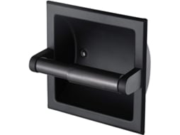 Suporte De Papel Higiênico Embutido, Design Compacto, Aço Inoxidável Preto Fosco Para Acessórios De Banheiro, Instalação Simples, Adequado Para Áreas