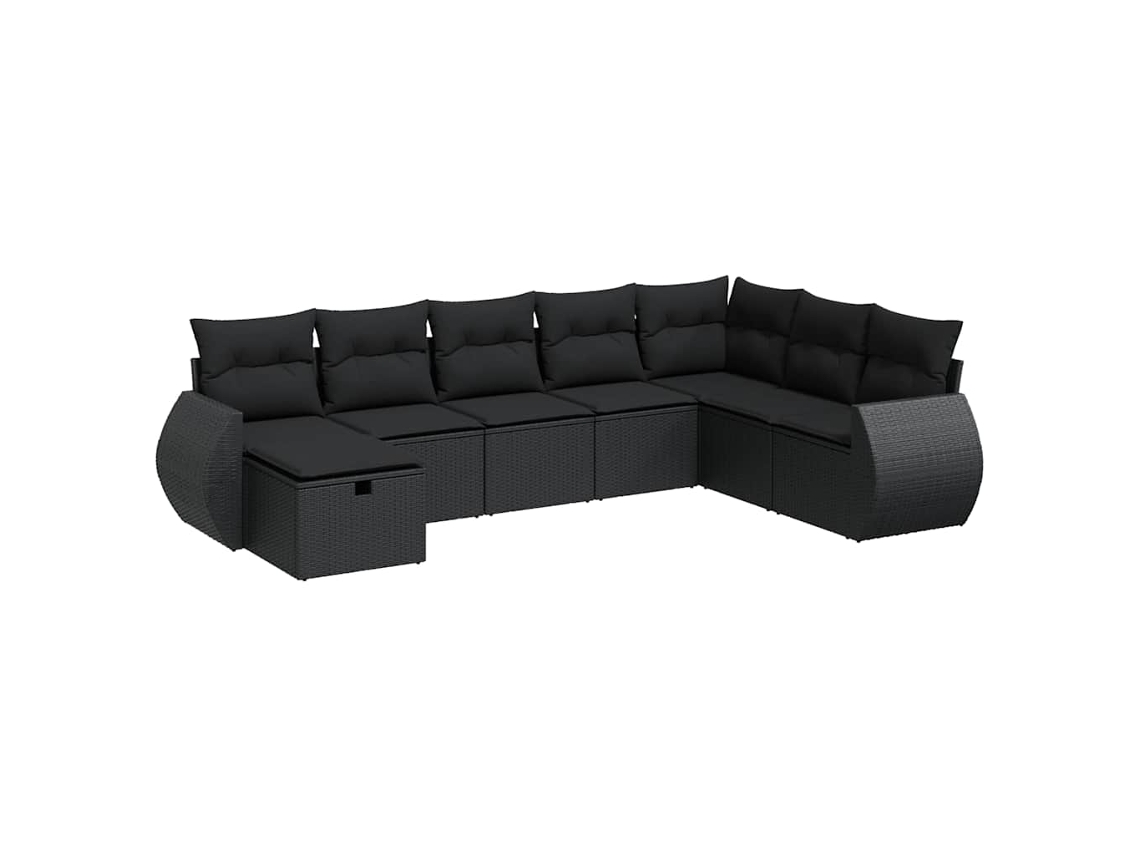 Garden Sofa Set, Garden Sofa Sets Vidaxl Preto Rattan / Vime (n/a)