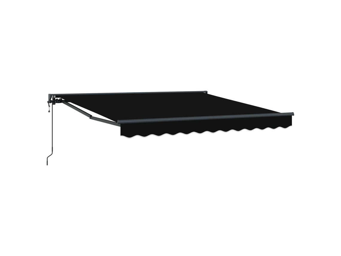 Conjunto 1 Toldo Retrátil Vidaxl Preto Alumínio (350 X 250 Cm)