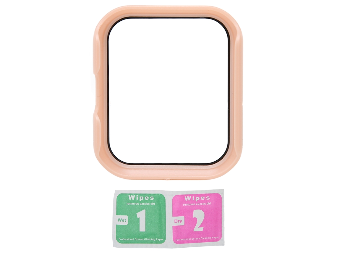 Protetor de Tela de Vidro Temperado para Realme Watch 2 Pro com Capa de Proteção Rosa