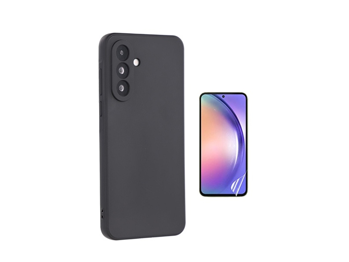 Kit Película Protectora De Hydrogel Frente Capa Proteção Silicone Gift4me Para Samsung Galaxy A27 5g - Preto