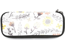 Estojo grande com estampa floral, ideal para escola, escrivaninha, para adultos, meninas e meninos.