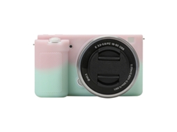 Capa Protetora de Silicone Macio para Sony Zv e10 Rosa Verde XIAOMOYU
