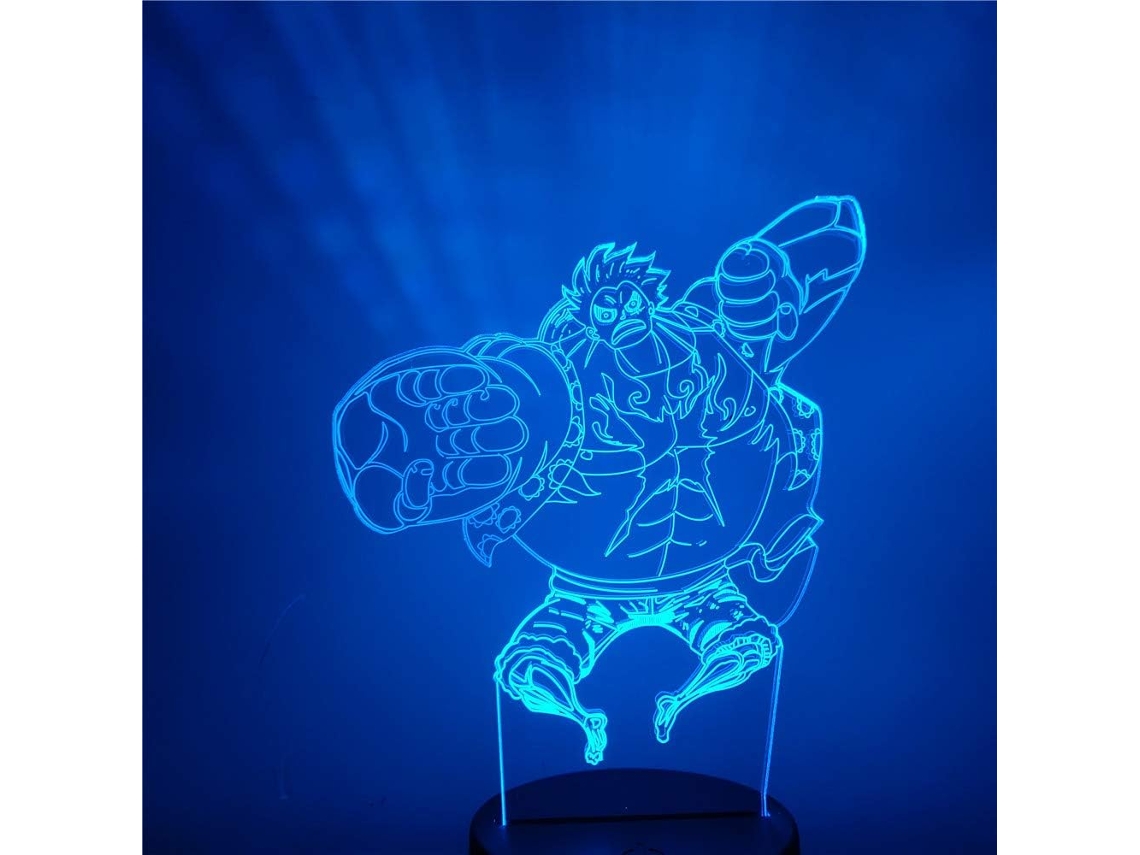 Luminária 3d de Ilusão do Luffy One Piece com Efeito Rgb Sensível Ao Toque, Alimentação Usb, Criativa e Inspirada no Anime Japonês BRILVIBERA