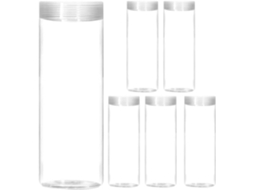 Conjunto De 6 Tubos Transparentes De 30 Mm Para Contagem De Moedas Com Tampas Para Armazenamento.