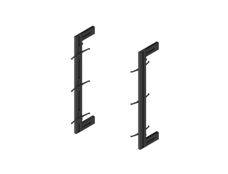 Kit estructura modular zero con herrajes para el montaje de fijación a pared, pintado negro texturizado, 1 kit