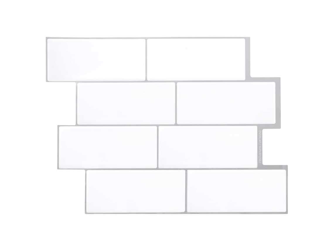 Vidaxl Azulejo Subterrâneo 50 Unid. Branco E Cinza 29 X 21 Cm