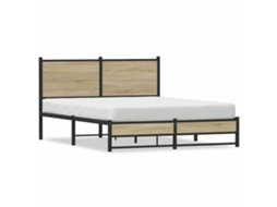 Bed Frame, Bed Frames Vidaxl Marrom Aço (140 X 190 Cm)