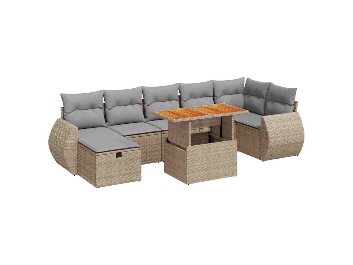 Garden Sofa Set, Garden Sofa Sets Vidaxl Bege Rattan / Vime (n/a)