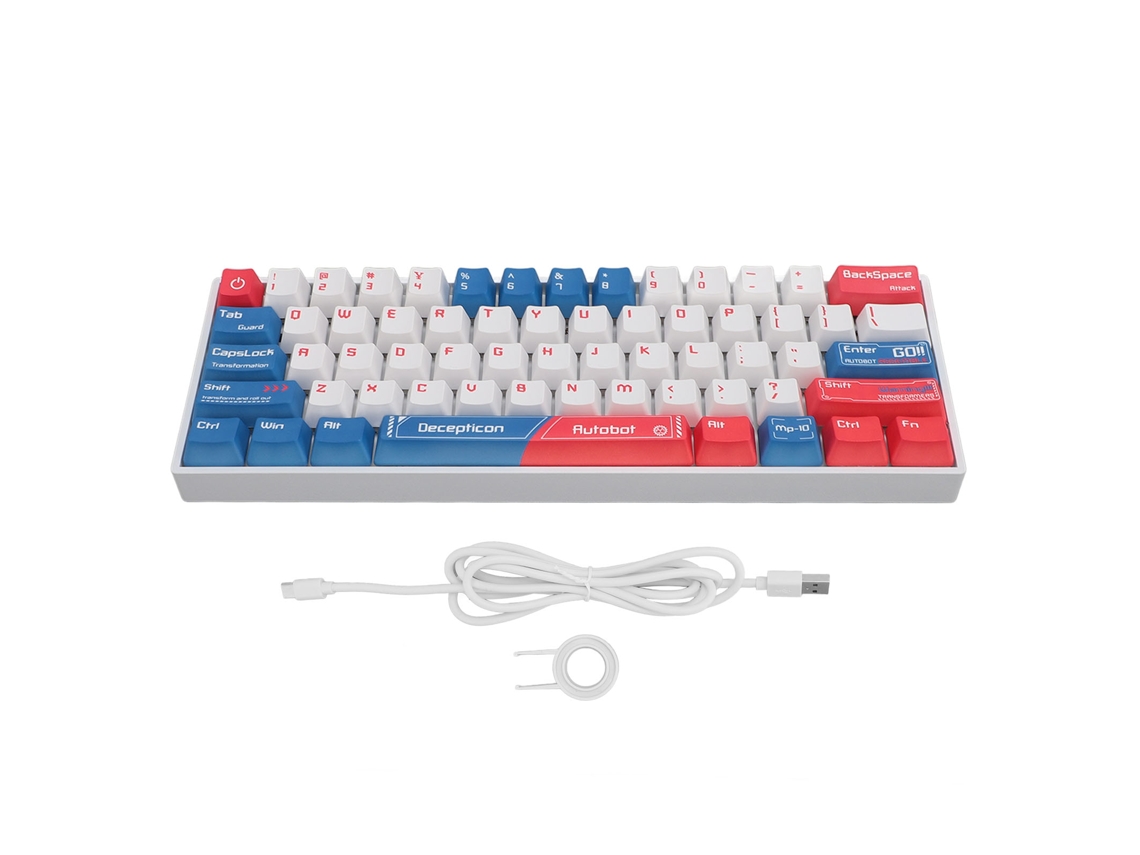 Teclado Mecânico Para Jogos Com 61 Teclas Rgb E Interruptores Azuis