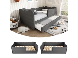 Sofá cama 90x190 Cama Auxiliar 90x190 Ripas Linho Cinza
