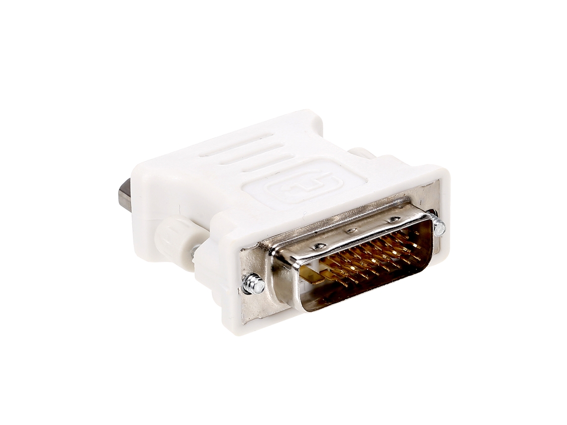 Adaptador Dvi Masculino Para Vga Feminino, Branco Plug And Play Luz Dourada (241)