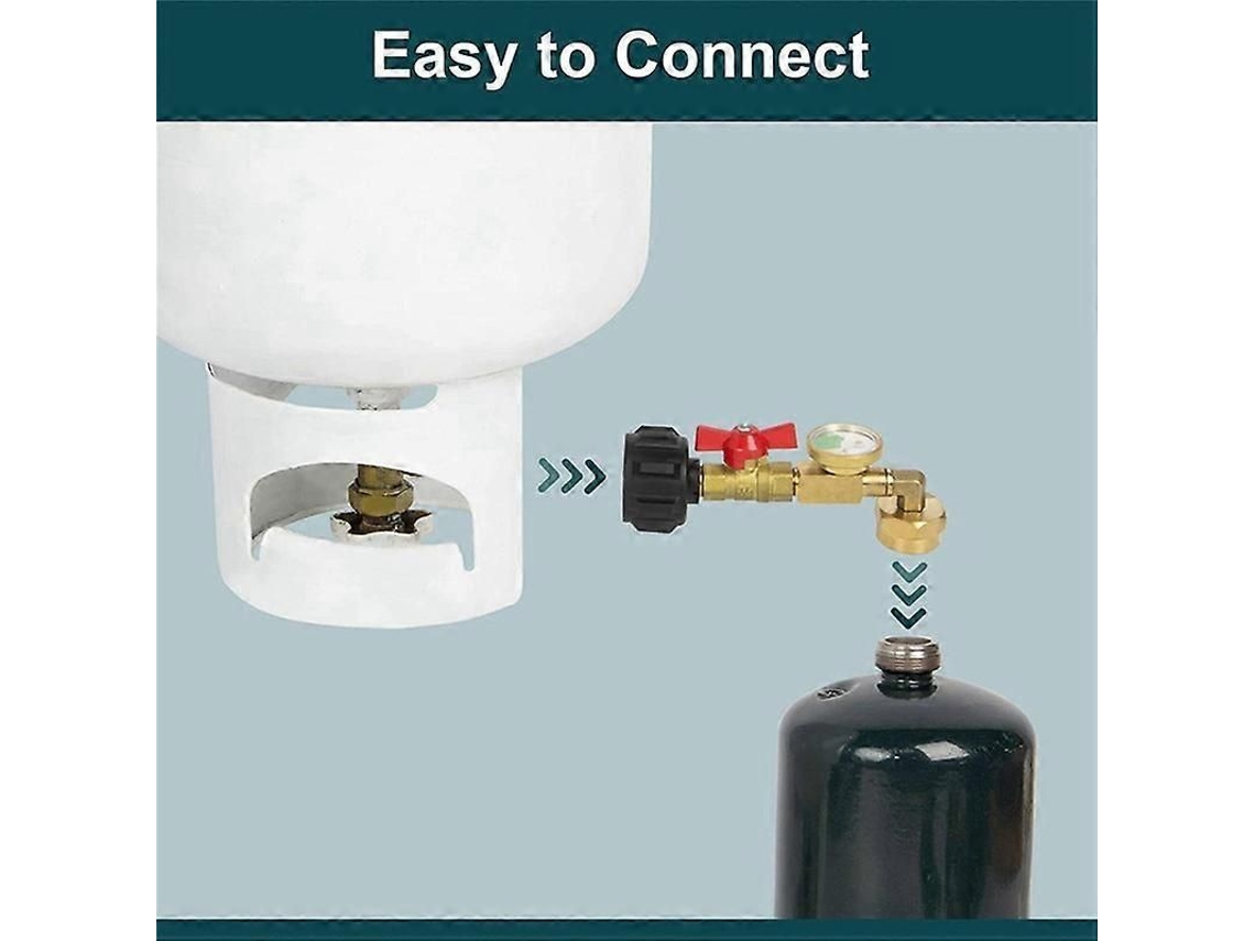 Adaptador De Recarga De Propano Qcc1 Com Codo De 90 Graus Em Latão Para Botijões Pequenos - Seguro E Prático Blackbrass