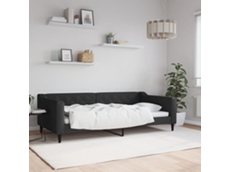 Vidaxl Sofá-cama 100x200 Cm Tecido Preto