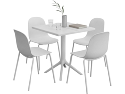 Conjunto De Jardim Nerra Com 4 Cadeiras Branco