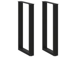 Vidaxl Pés De Mesa De Bar Em Forma De U, 2 Peças, Preto, 40x(90-91) Cm, Aço