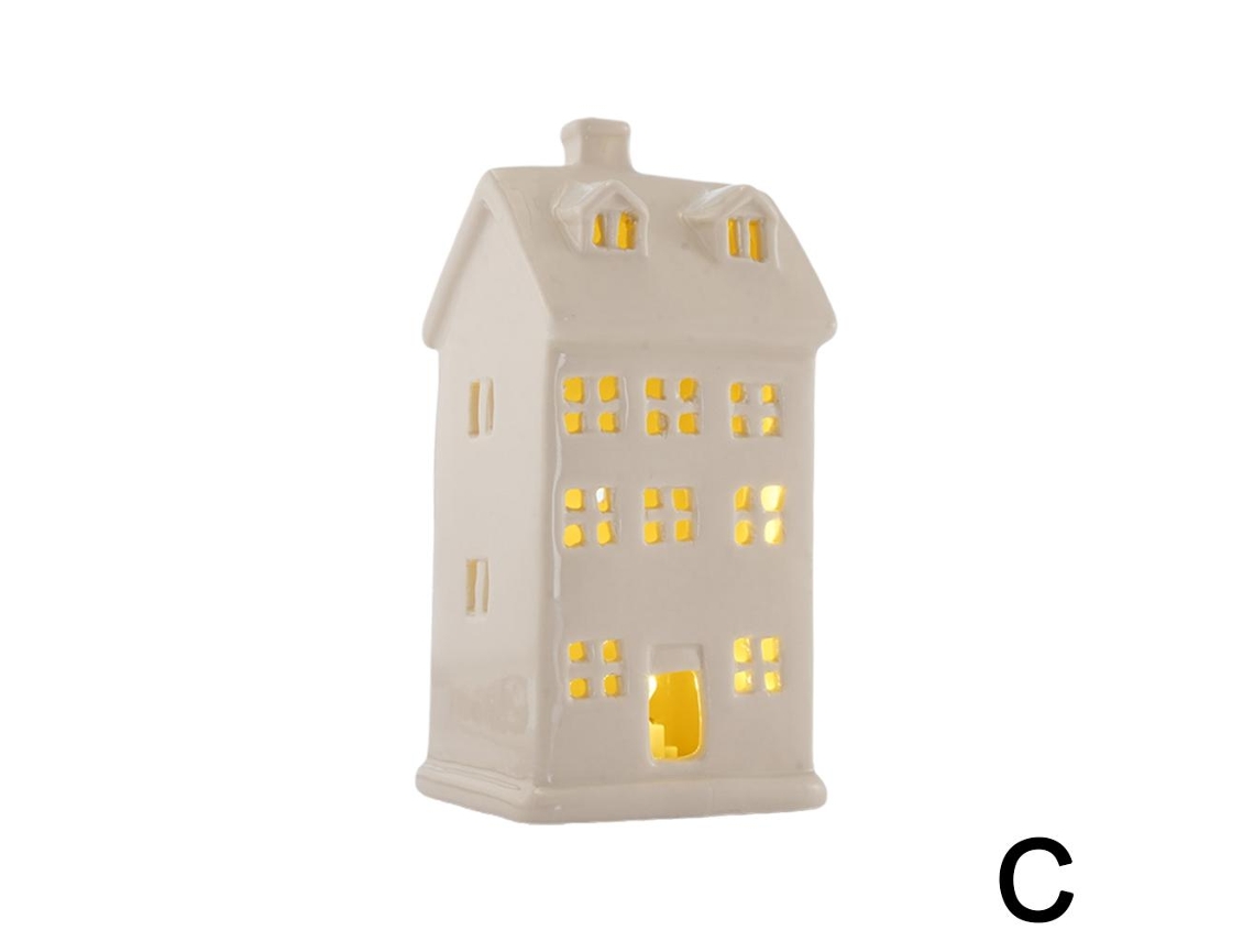Vilas Natalinas De Cerâmica Com Iluminação Led-fa-