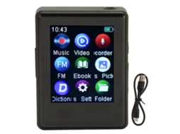 Mp3 Player Hifi Som Estéreo Bluetooth 5.0 Alto Falante Embutido Rádio Fm Livro Elétrico Despertador Gravador De Voz Digital Brilvibera