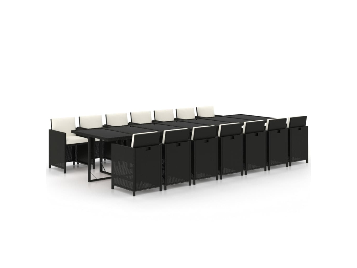 Garden Dining Set, Garden Dining Sets Vidaxl Preto Rattan / Vime (n/a)